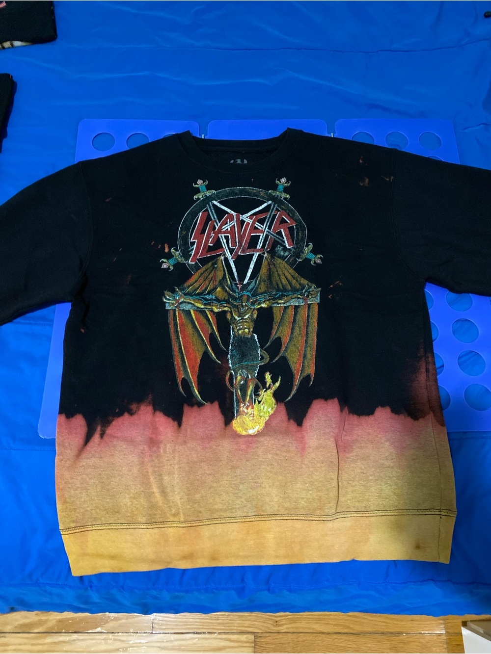 Slayer Graphic Band Sweatshirt - Black, Red, Orange, Yellow